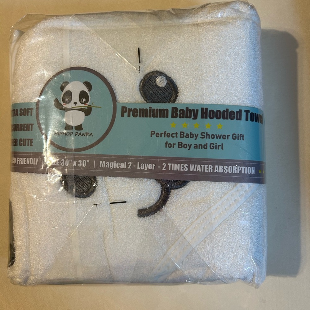 Premium Baby Hooded Towel with Panda Design Lot# M-005